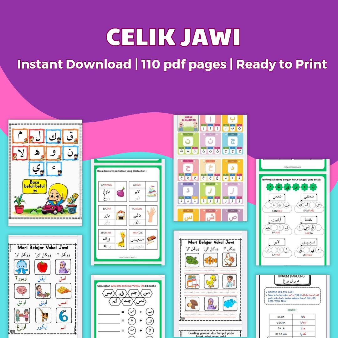 Celik Jawi Kids Worksheer Latihan Jawi